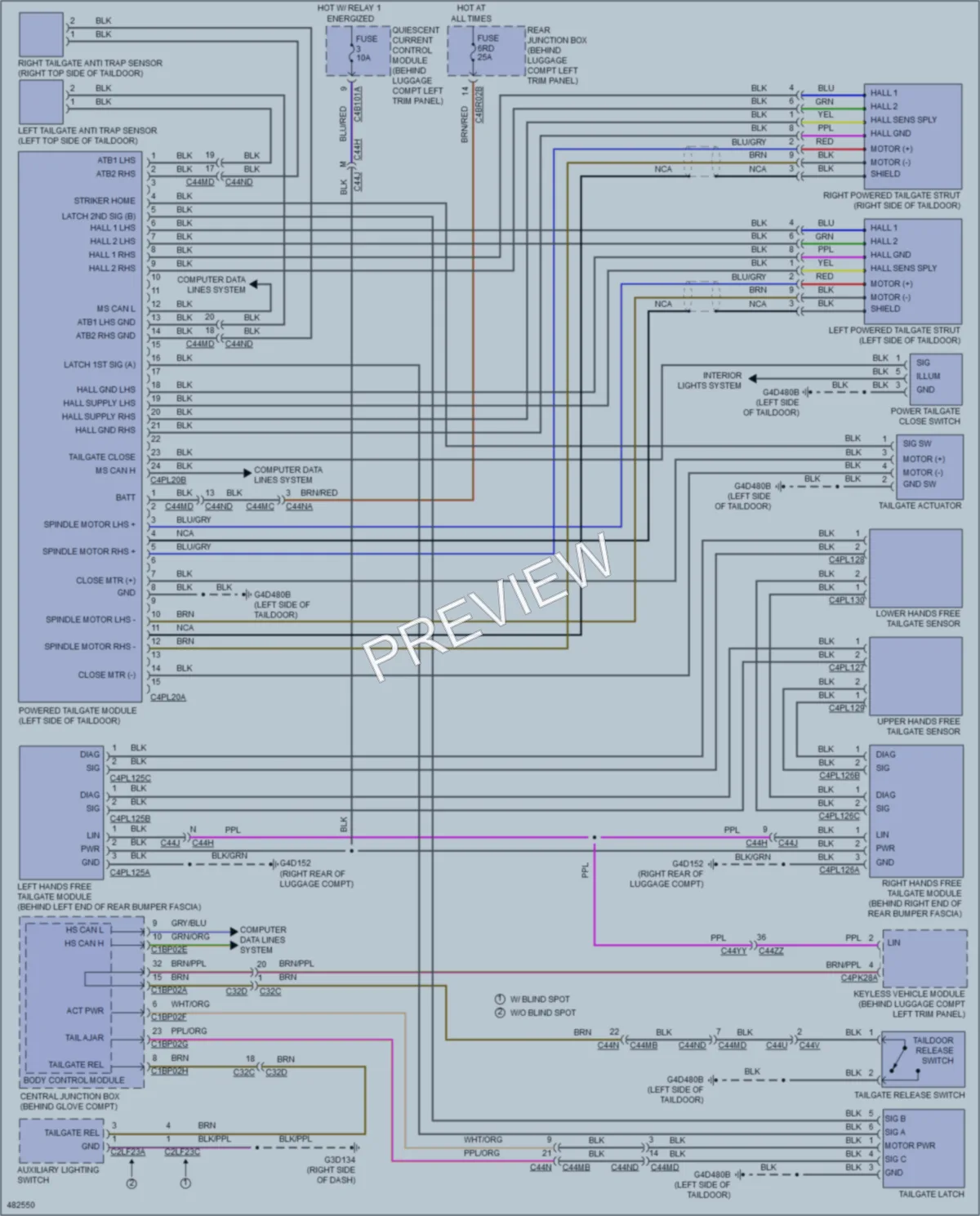 2015 LandRover DiscoverySport Trunk Tailgate Fuel Door wiring diagram preview