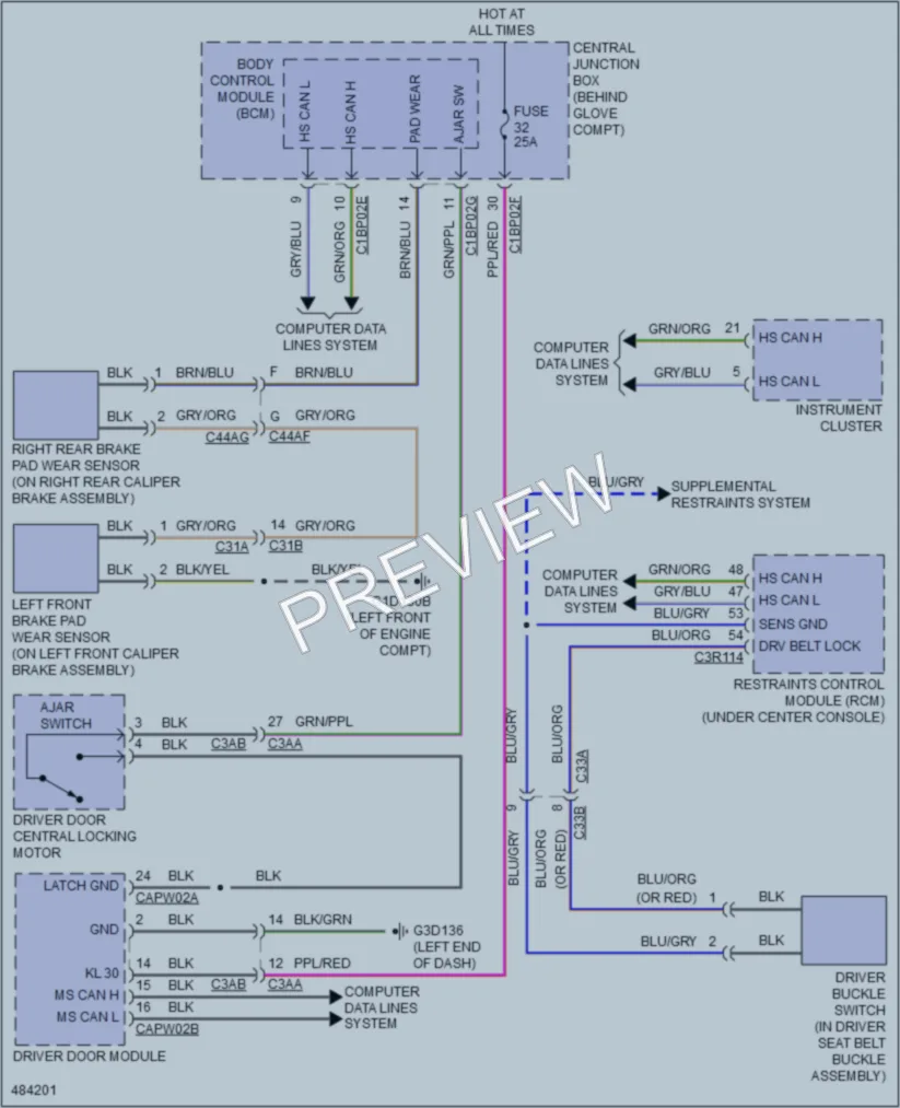 2015 LandRover DiscoverySport Warning Systems wiring diagram preview