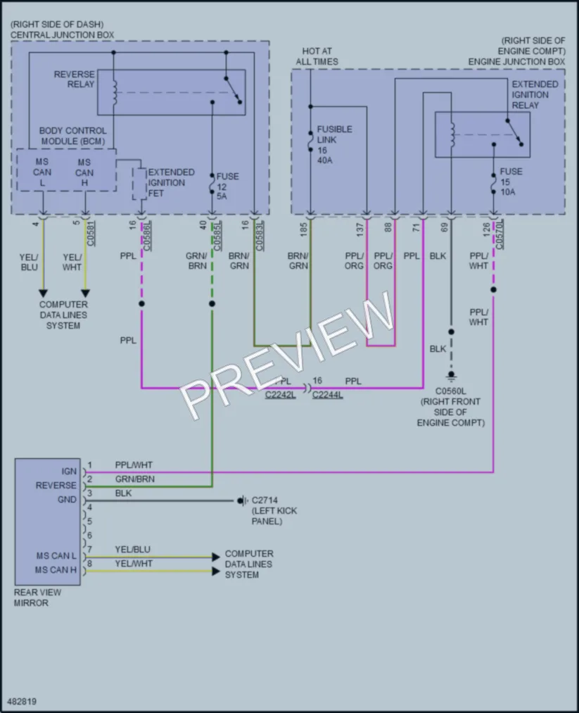 2015 LandRover LR4 Power Mirrors wiring diagram preview