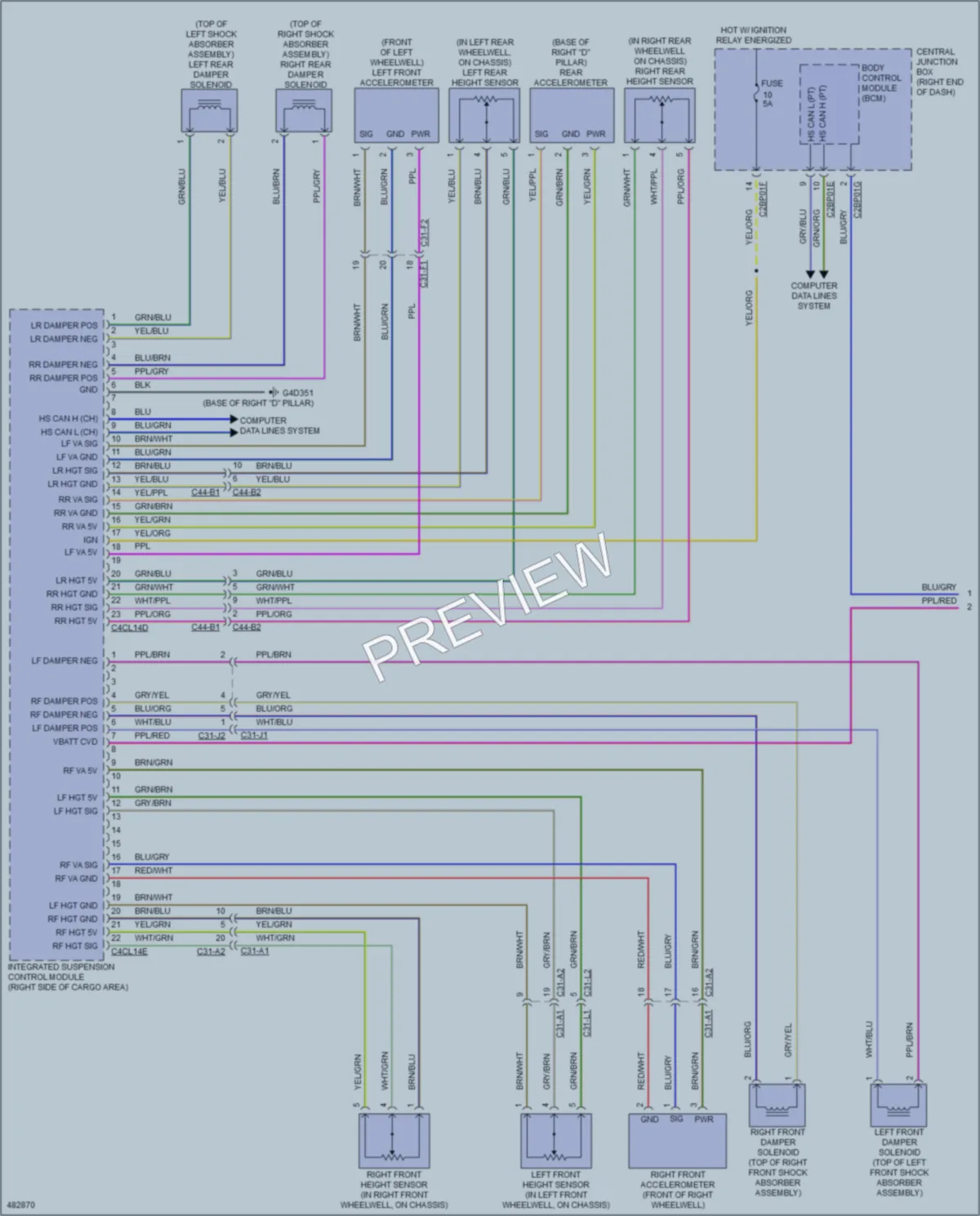 2015 LandRover RangeRover Electronic Suspension wiring diagram preview
