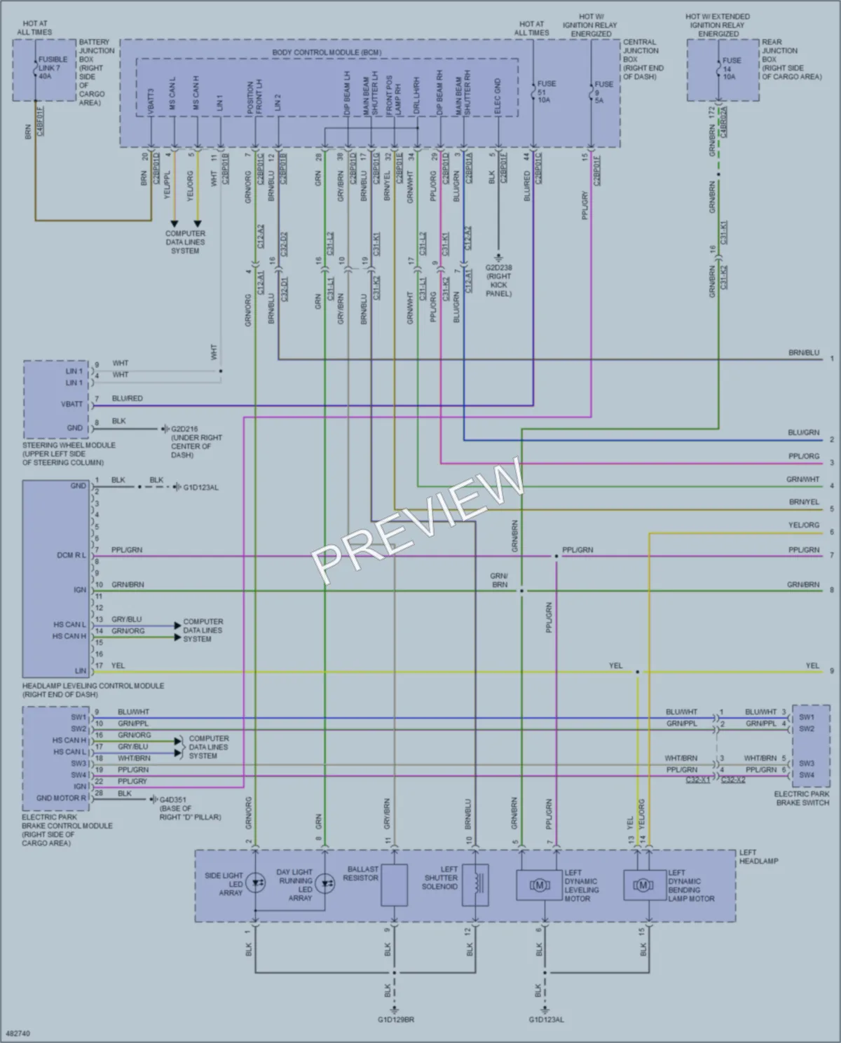 2015 LandRover RangeRover Headlights wiring diagram preview
