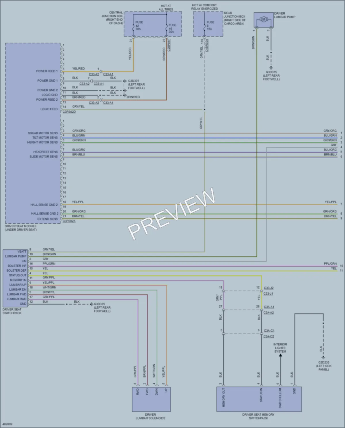 2015 LandRover RangeRover Memory Systems wiring diagram preview