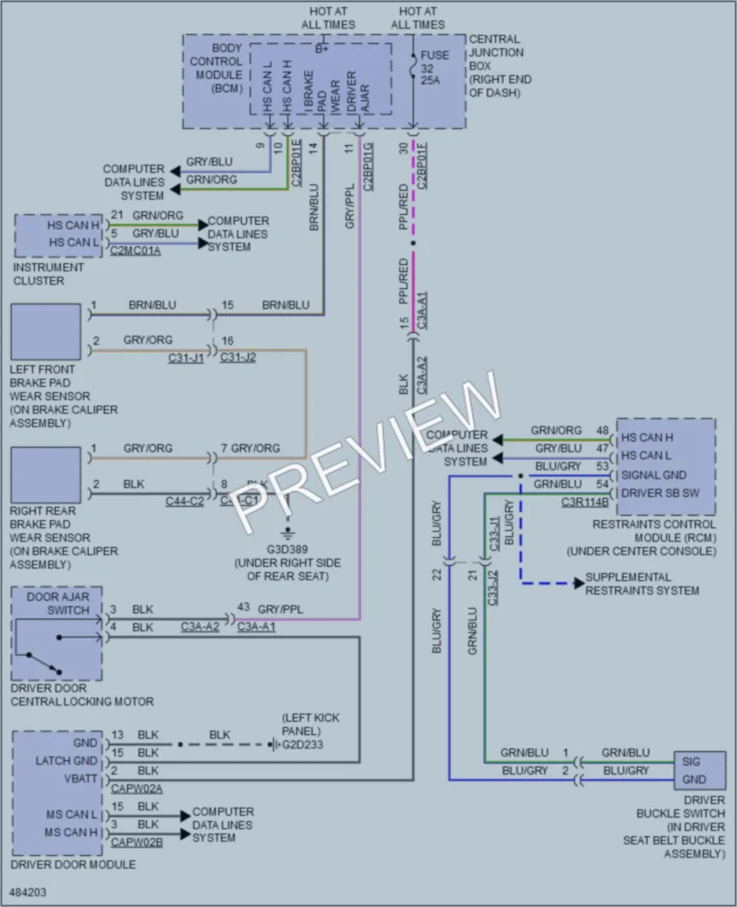 2015 LandRover RangeRover Warning Systems wiring diagram preview