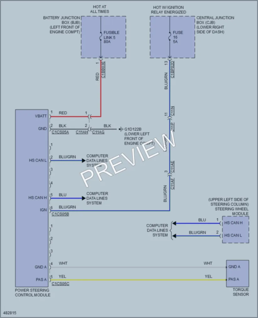 2015 LandRover RangeRoverEvoque Electronic Power Steering wiring diagram preview