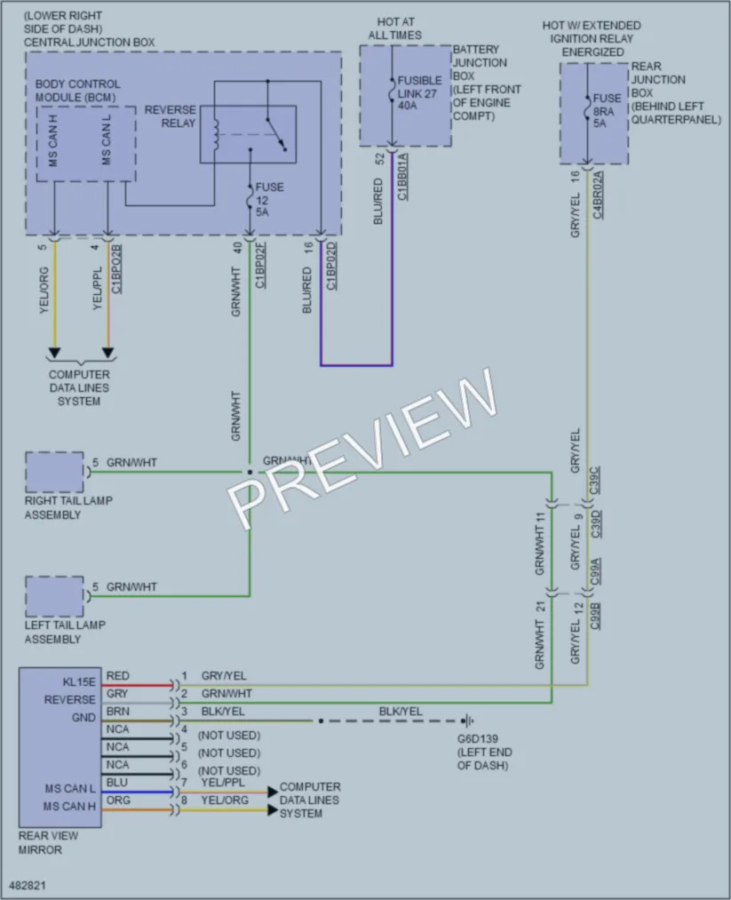 2015 LandRover RangeRoverEvoque Power Mirrors wiring diagram preview