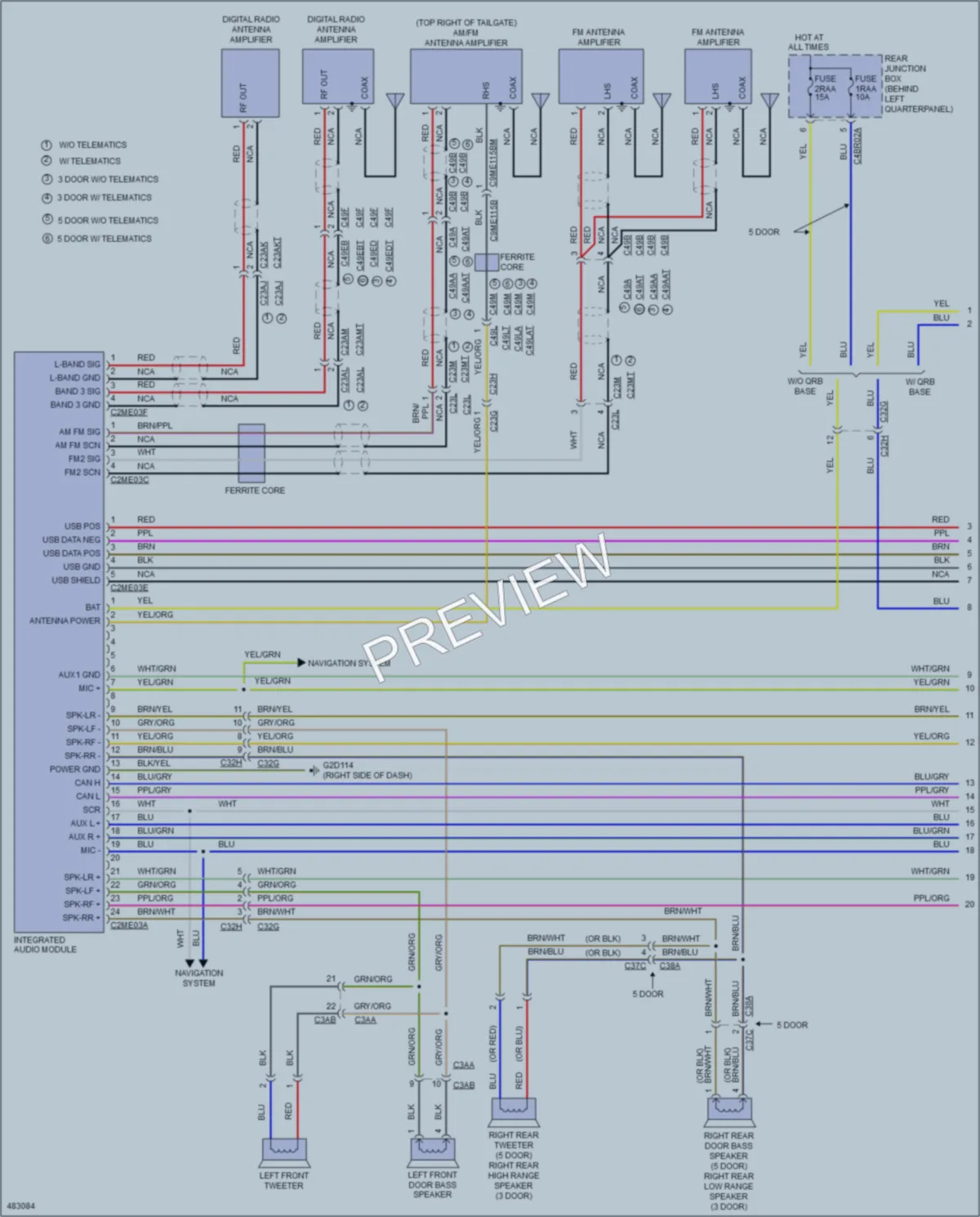 2015 LandRover RangeRoverEvoque Radio wiring diagram preview