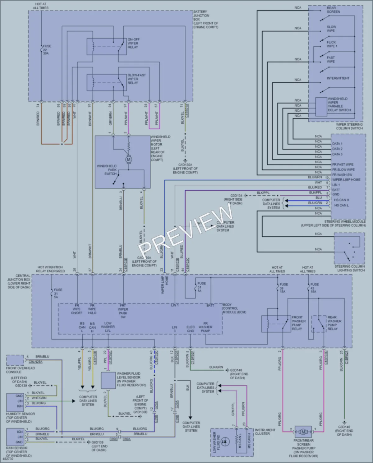 2015 LandRover RangeRoverEvoque Wiper Washer wiring diagram preview