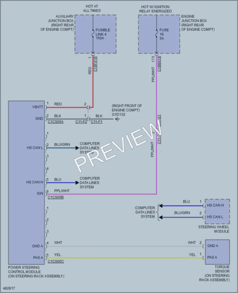 2015 LandRover RangeRoverSport Electronic Power Steering wiring diagram preview
