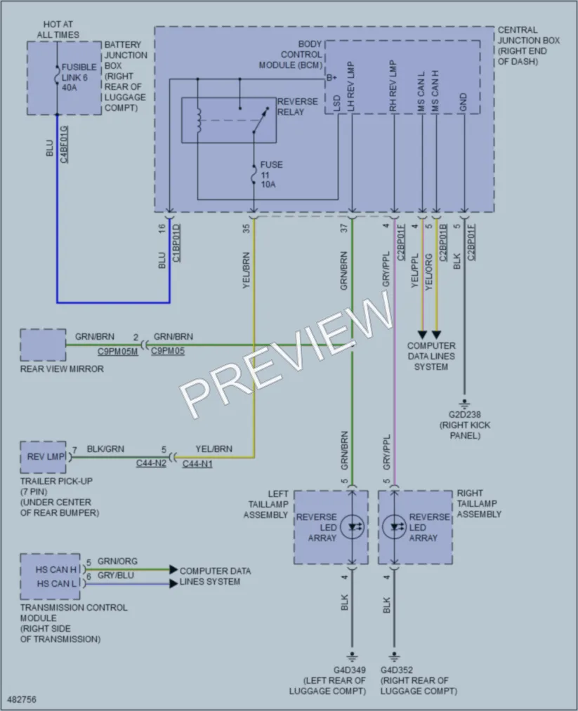 2015 LandRover RangeRoverSport Exterior Lights wiring diagram preview