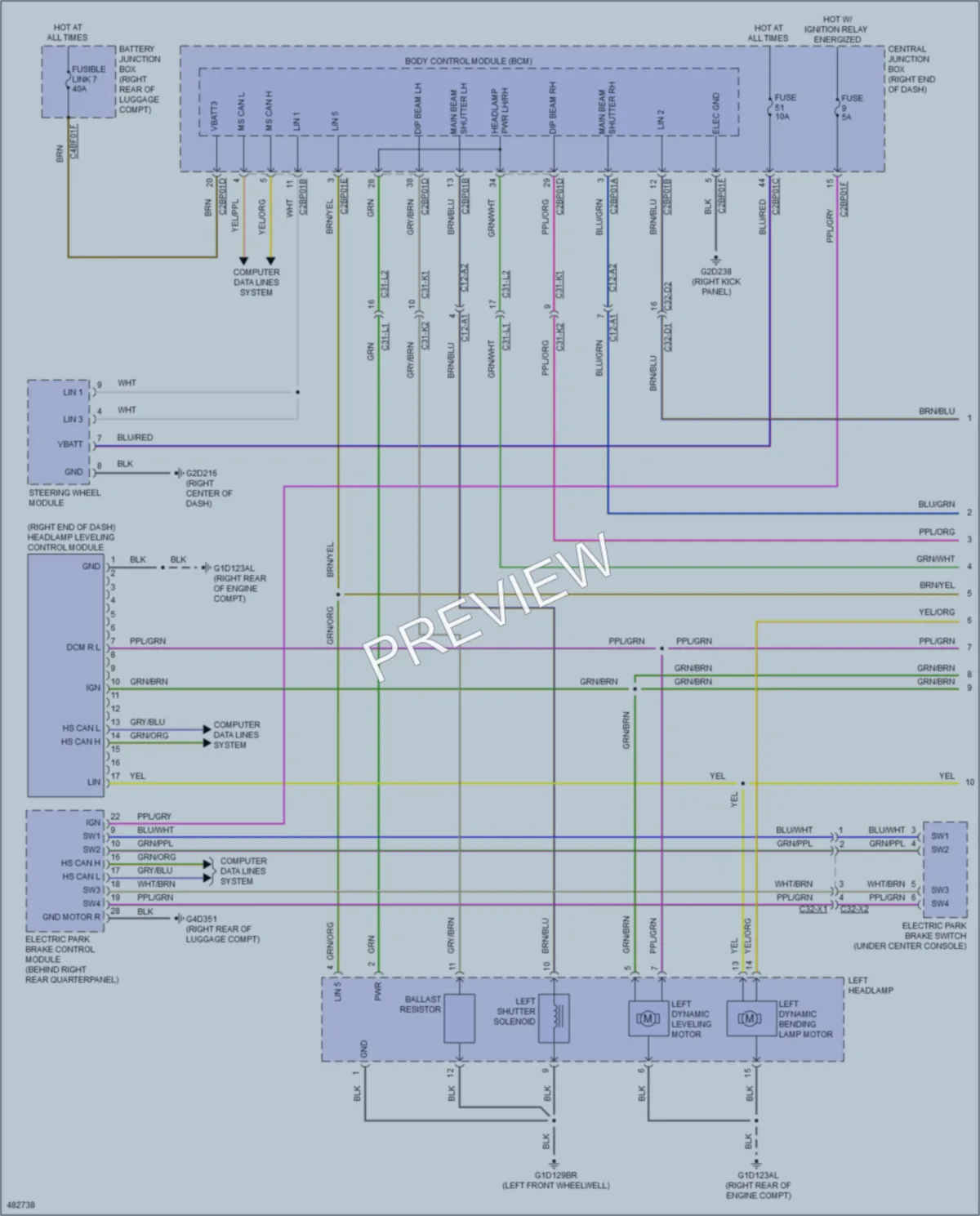 2015 LandRover RangeRoverSport Headlights wiring diagram preview