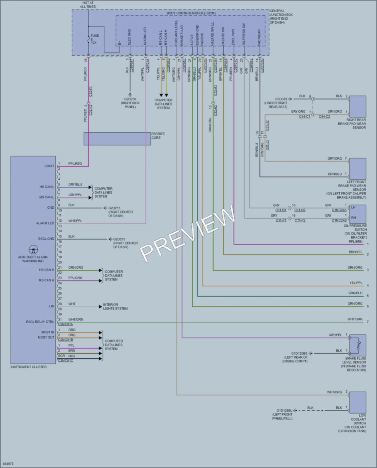 2015 LandRover RangeRoverSport Instrument Cluster wiring diagram preview