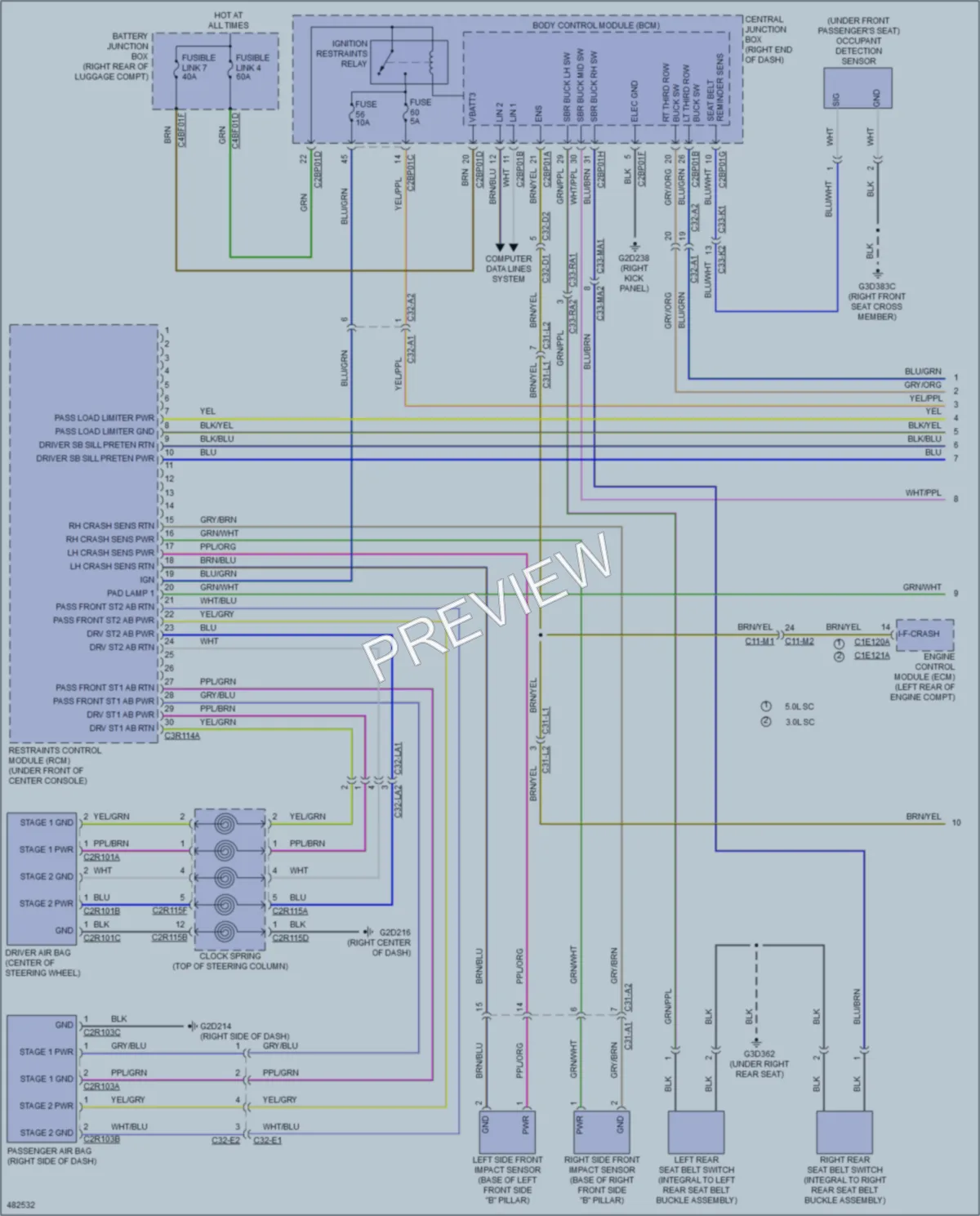 2015 LandRover RangeRoverSport Supplemental Restraints wiring diagram preview