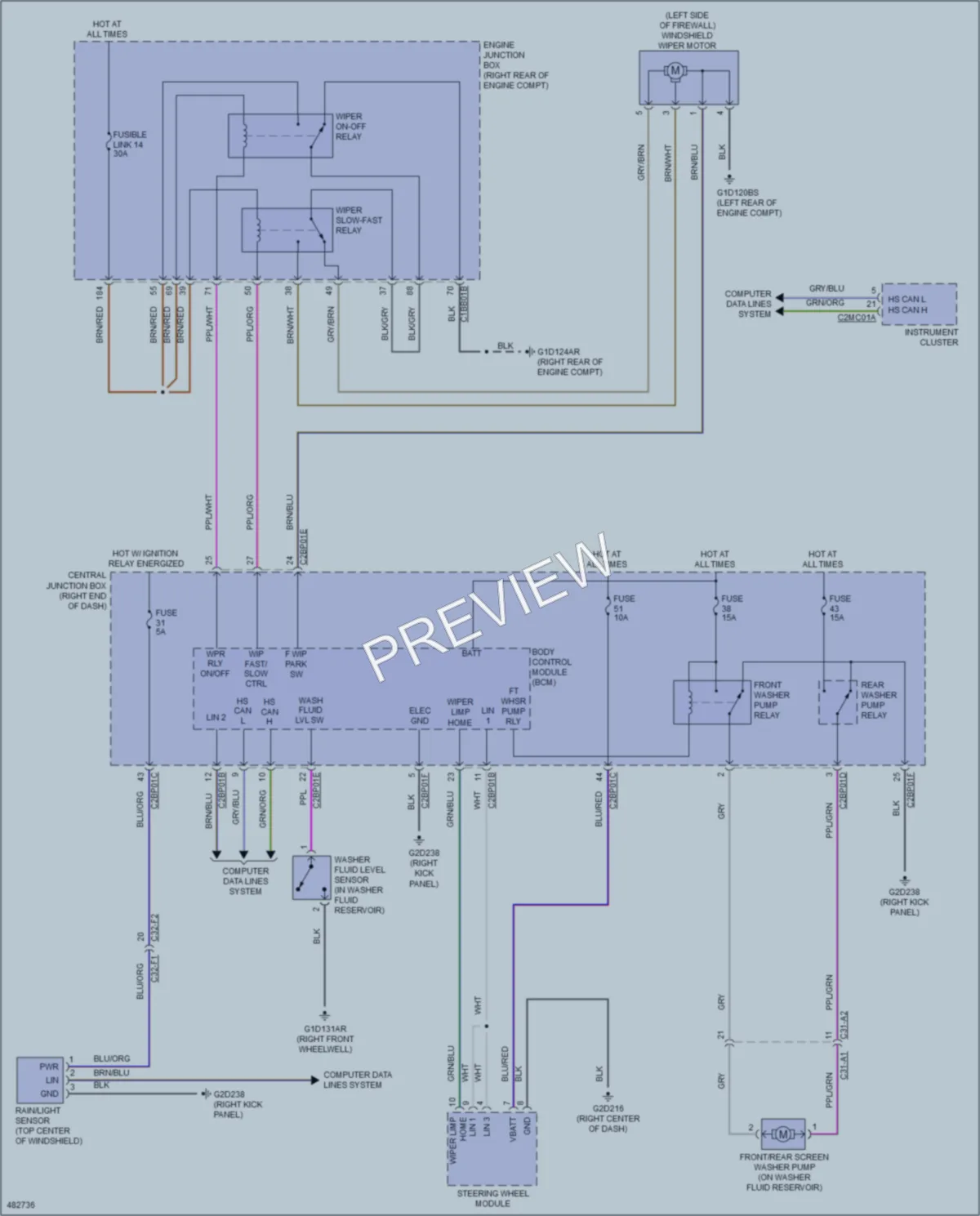 2015 LandRover RangeRoverSport Wiper Washer wiring diagram preview
