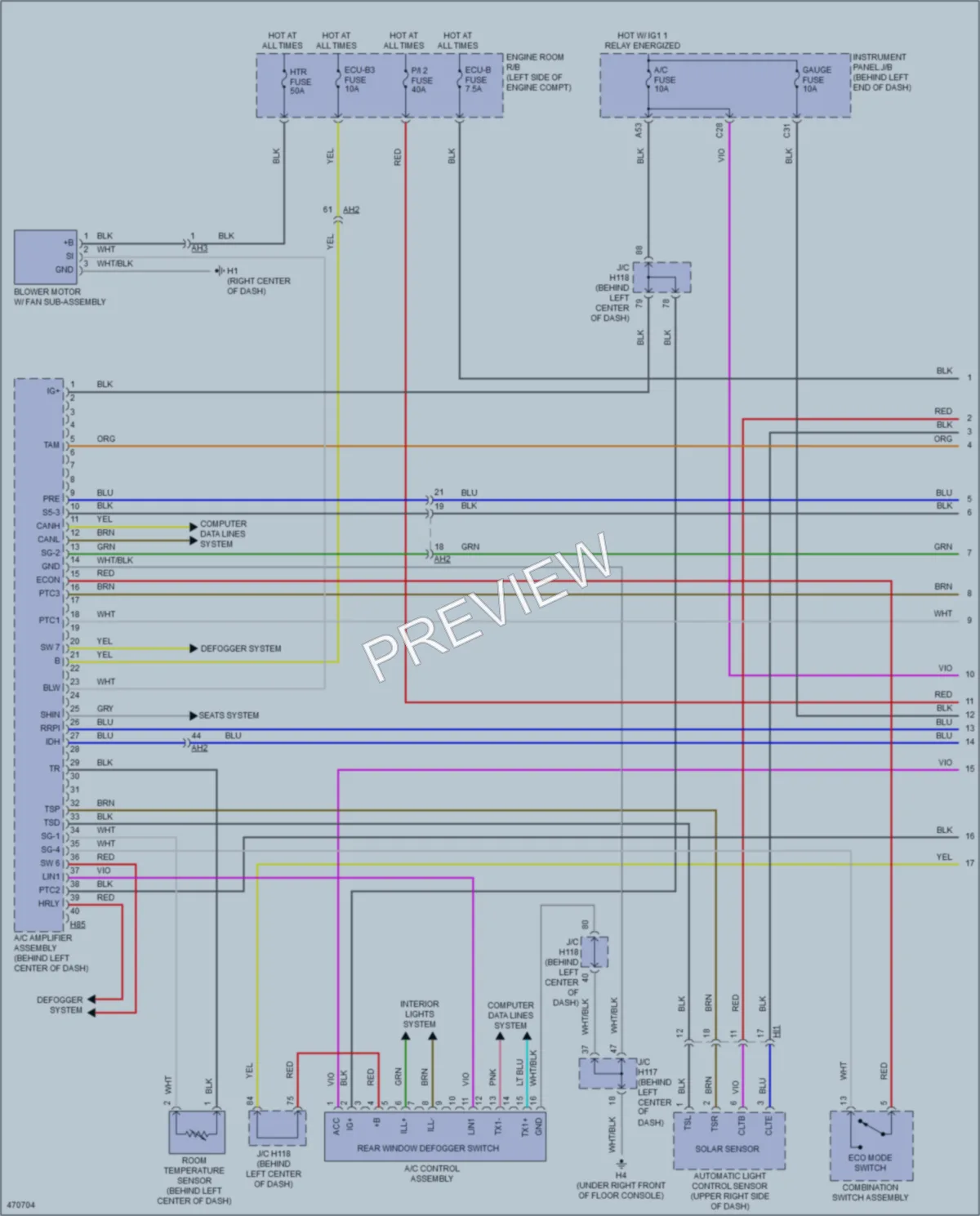 2015 Lexus CT200h Air Conditioning wiring diagram preview