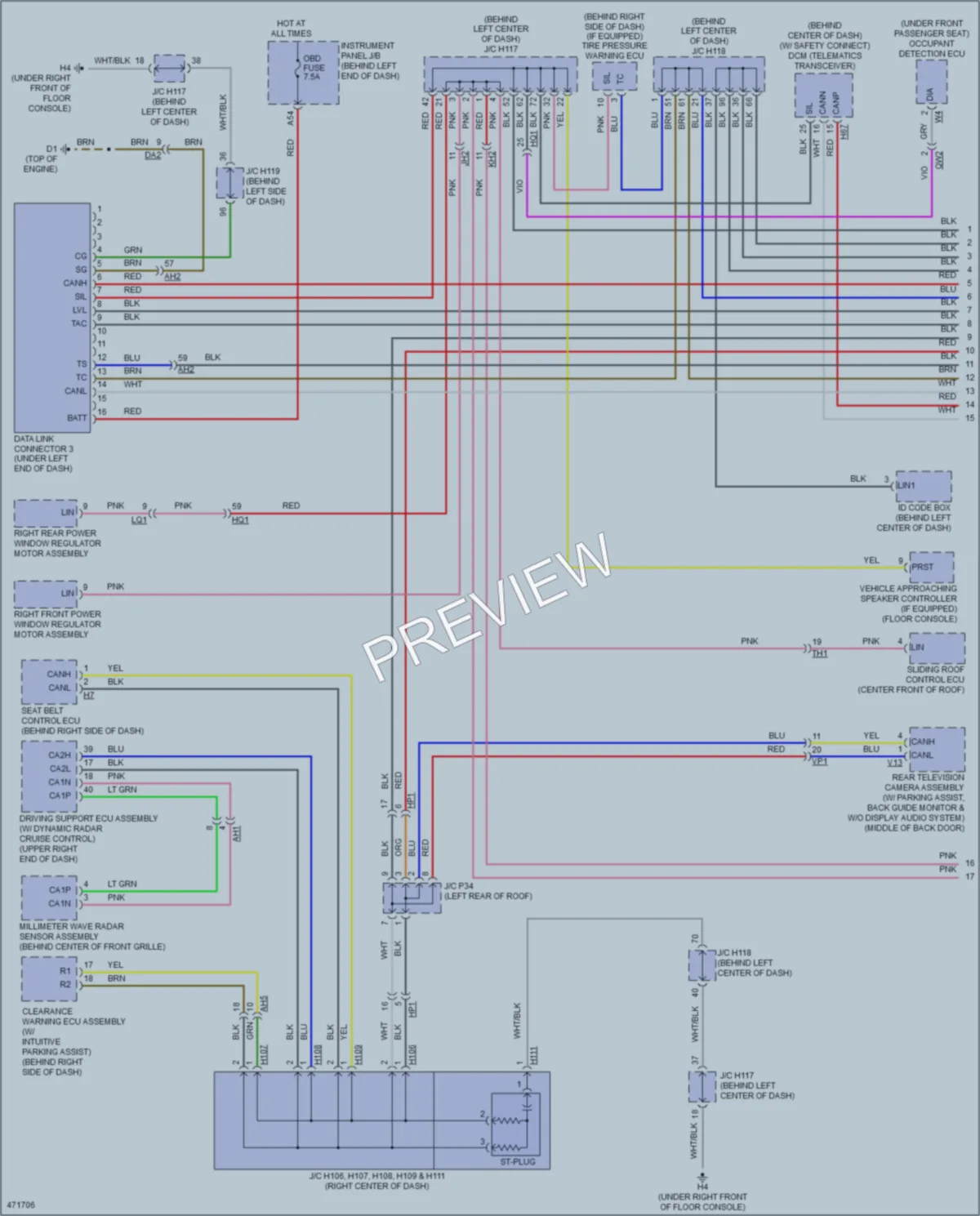 2015 Lexus CT200h Computer Data Lines wiring diagram preview