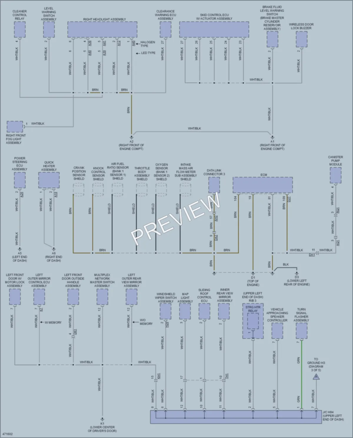 2015 Lexus CT200h Ground Distribution wiring diagram preview