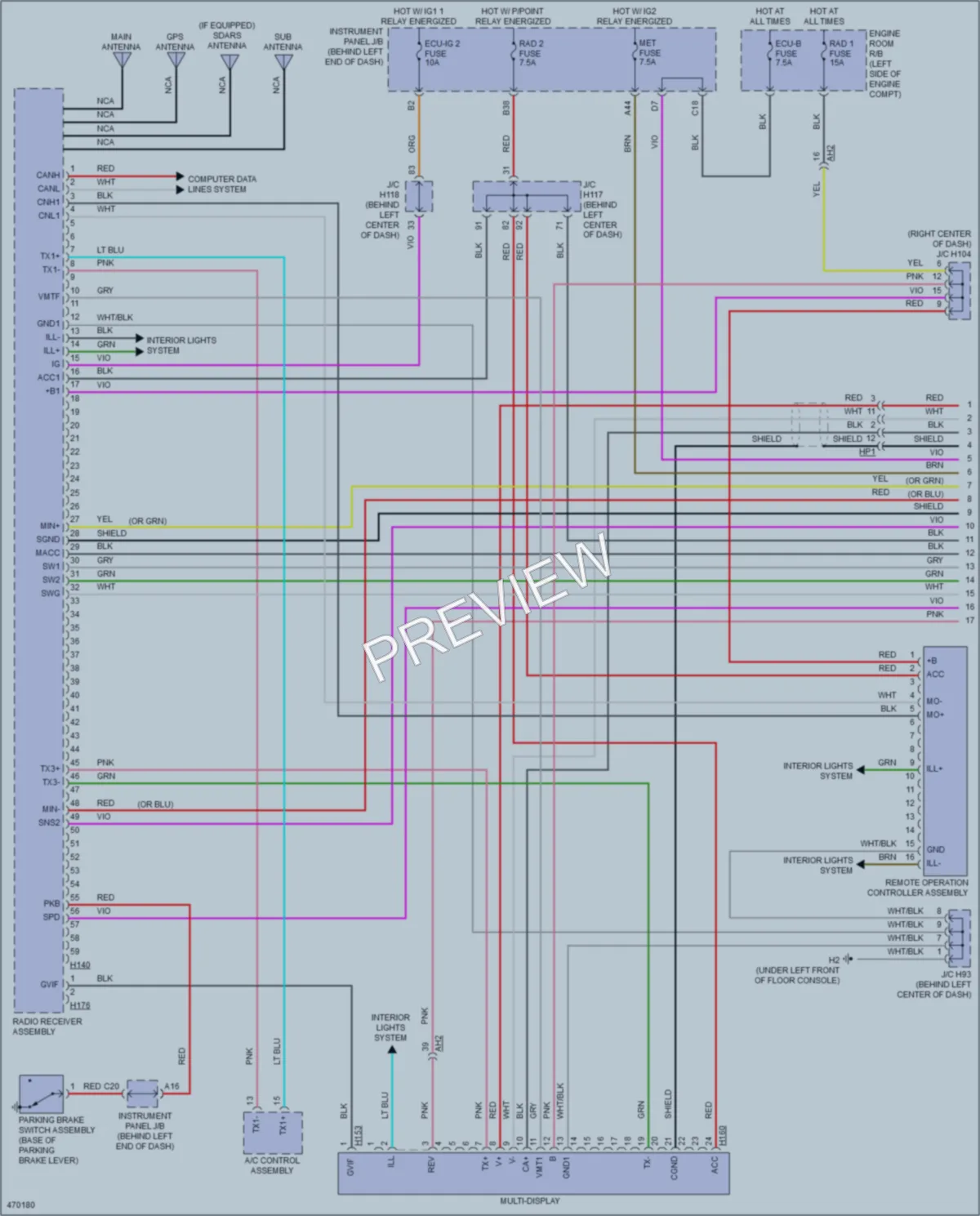 2015 Lexus CT200h Navigation wiring diagram preview