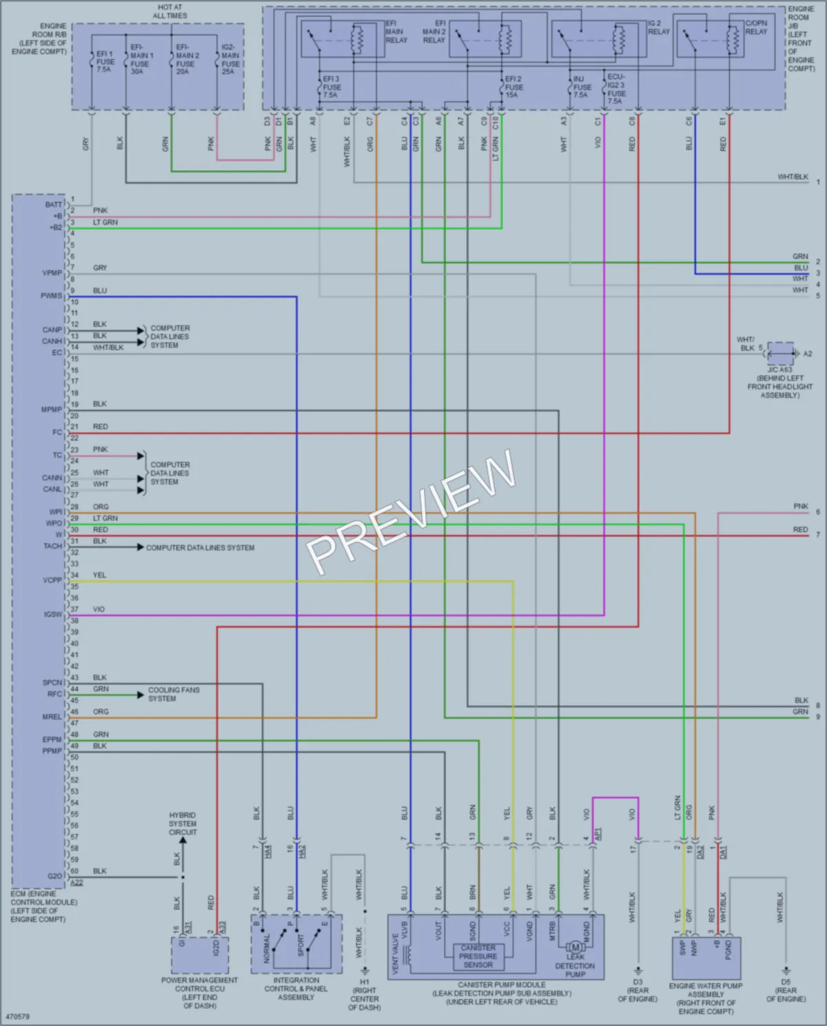 2015 Lexus ES300h Engine Performance wiring diagram preview