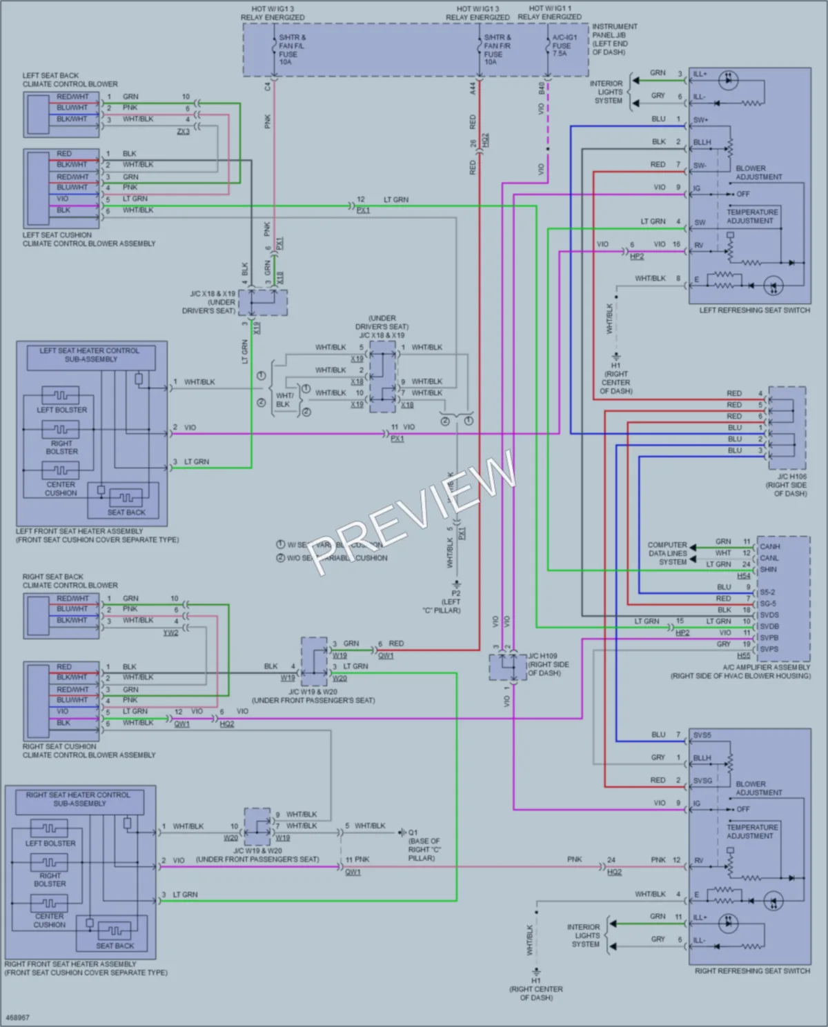 2015 Lexus ES300h Power Seats wiring diagram preview