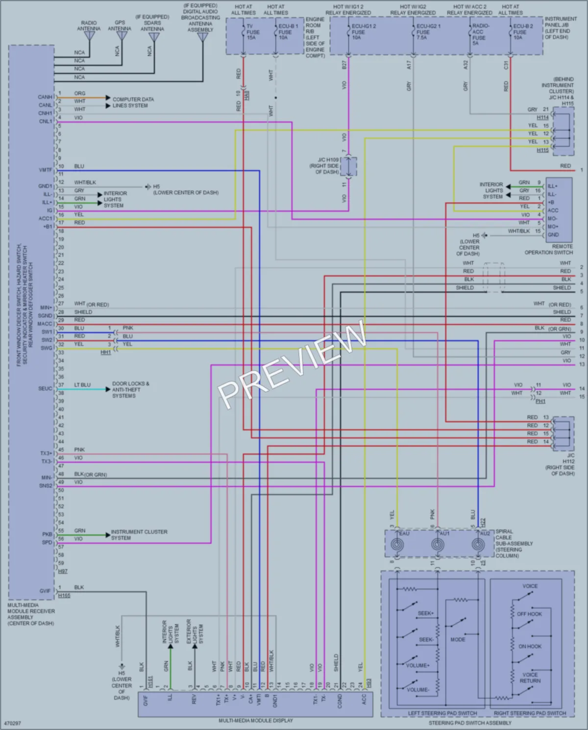 2015 Lexus ES300h Radio wiring diagram preview