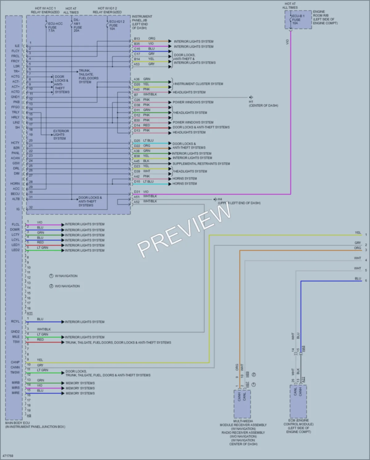 2015 Lexus ES350 Body Control Modules wiring diagram preview
