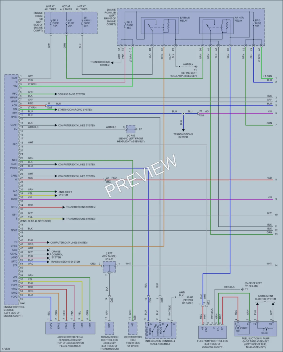 2015 Lexus ES350 Engine Performance wiring diagram preview