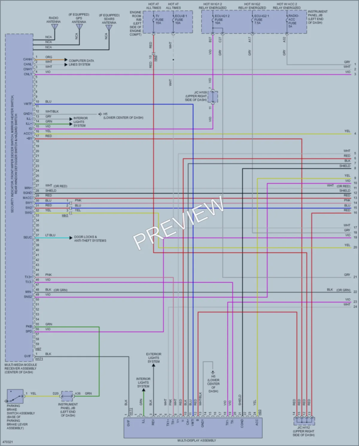 2015 Lexus ES350 Radio wiring diagram preview