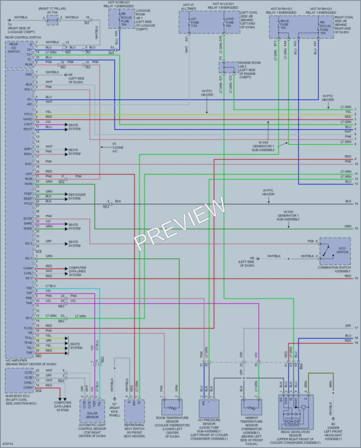 2015 Lexus GS350 Air Conditioning wiring diagram preview