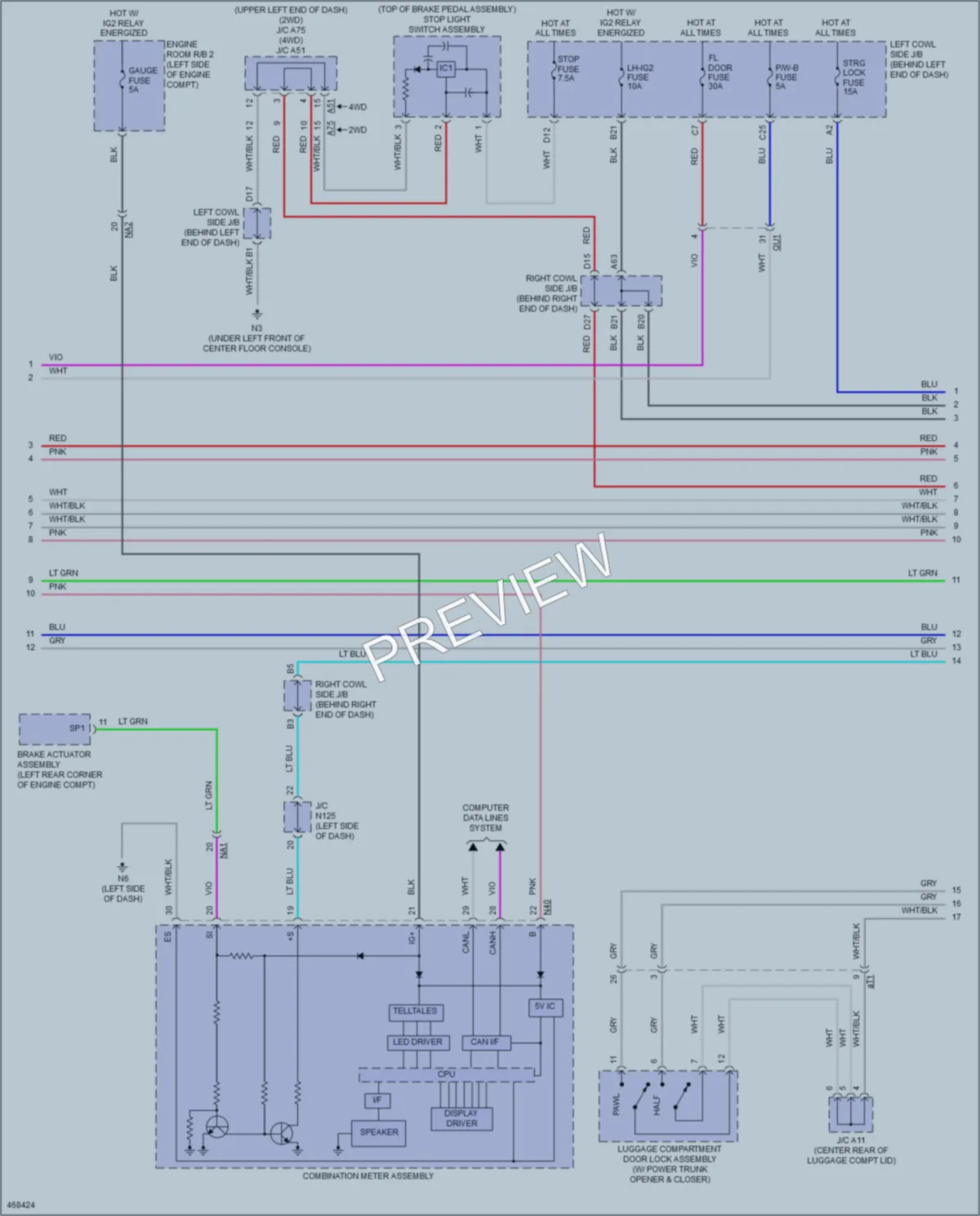 2015 Lexus GS350 Anti Theft wiring diagram preview