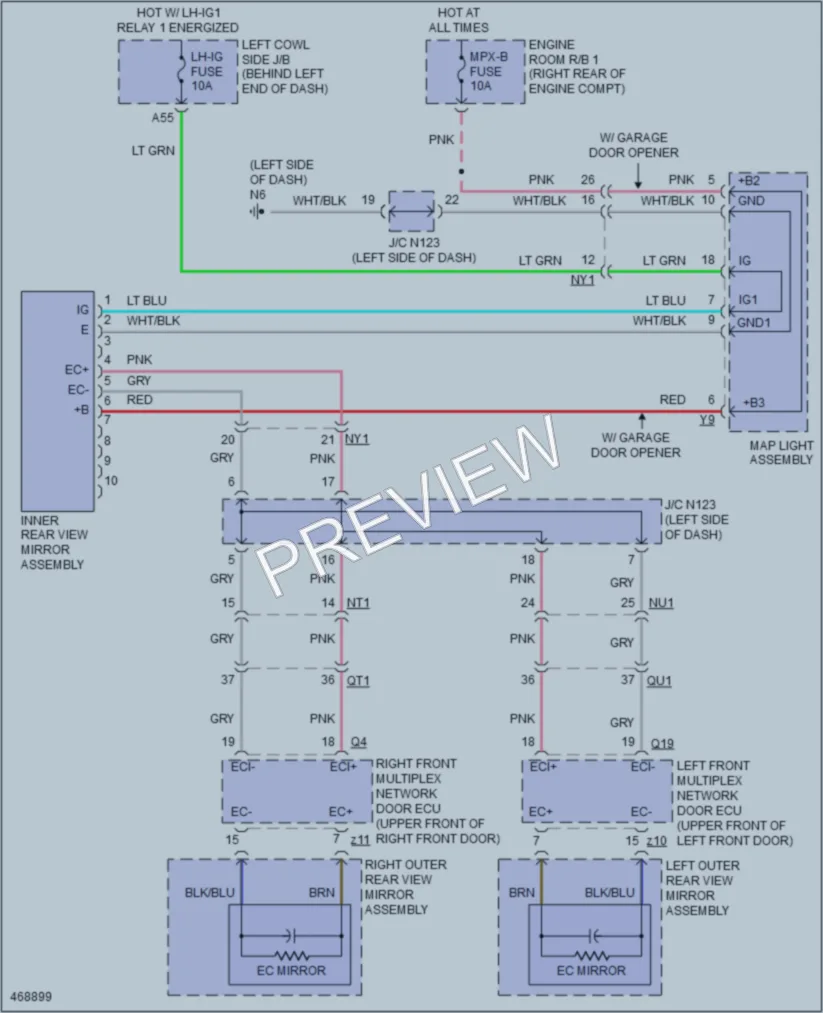 2015 Lexus GS350 Power Mirrors wiring diagram preview