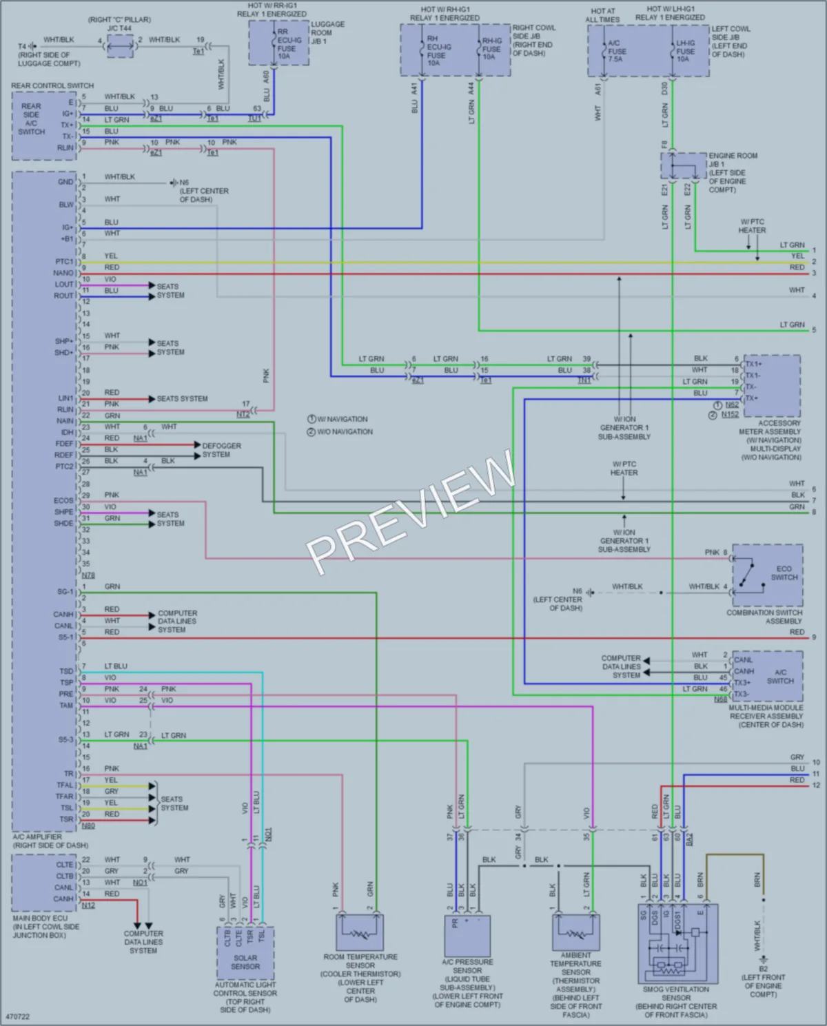2015 Lexus GS450h Air Conditioning wiring diagram preview