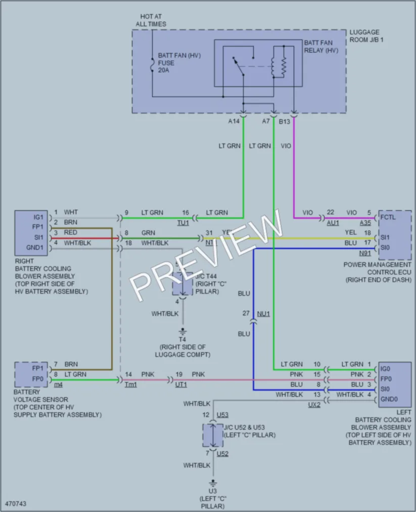 2015 Lexus GS450h Cooling Fan wiring diagram preview
