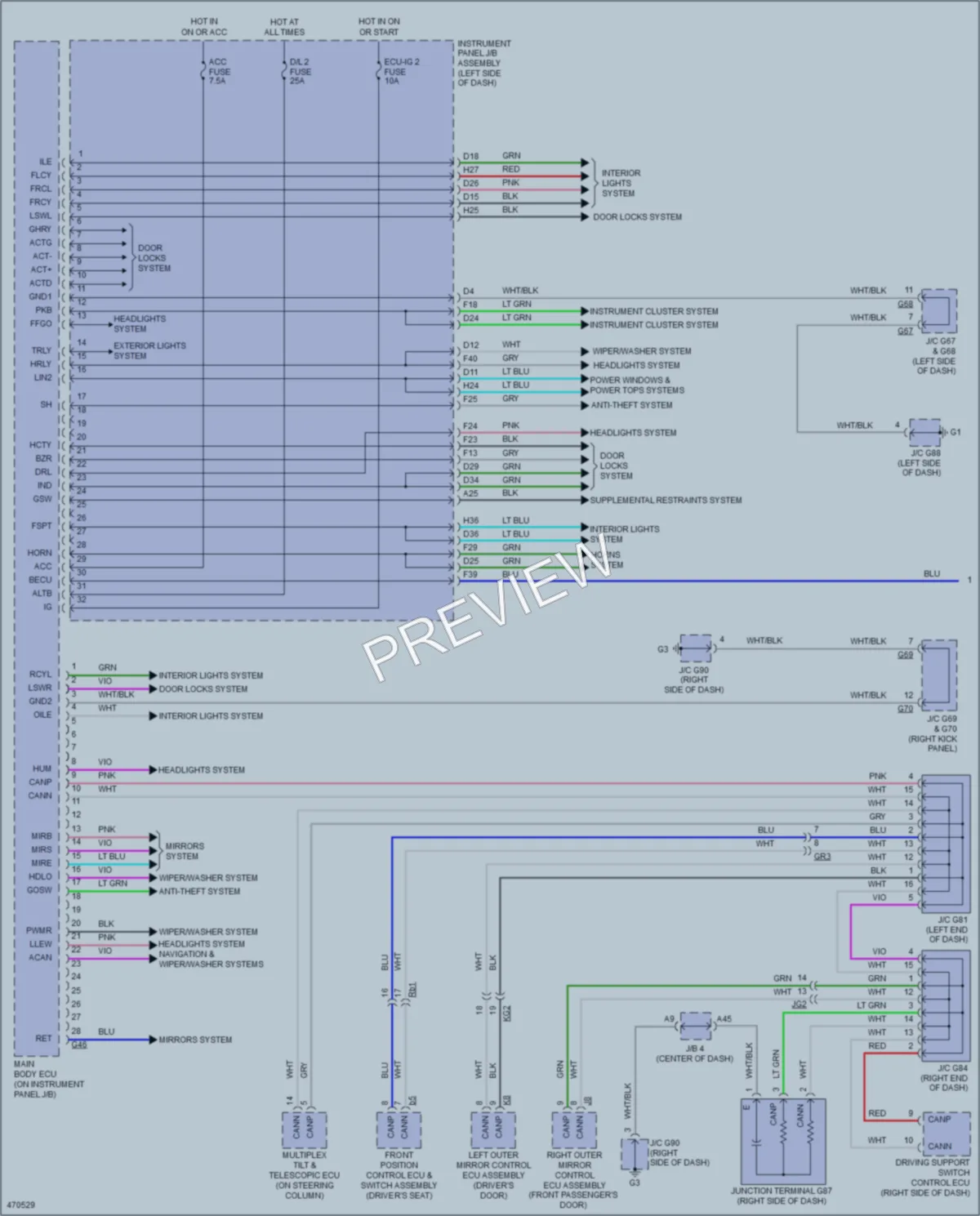 2015 Lexus GX460 Body Control Modules wiring diagram preview