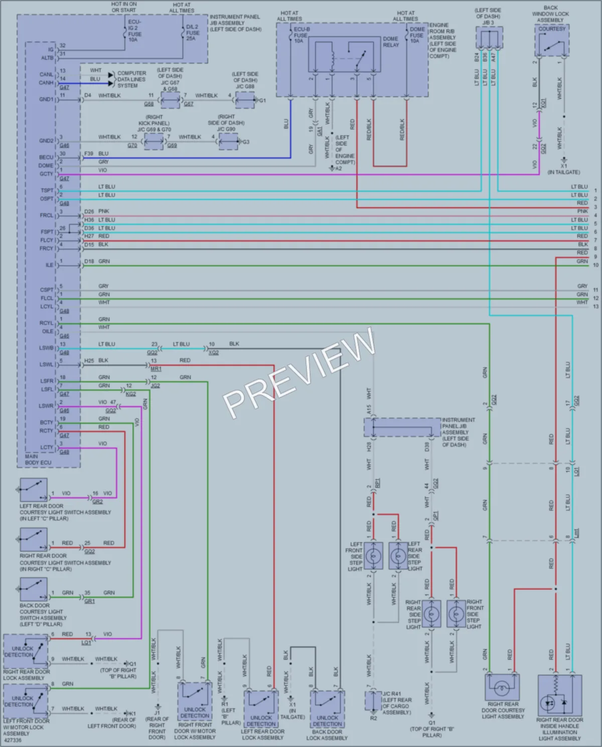 2015 Lexus GX460 Interior Lights wiring diagram preview