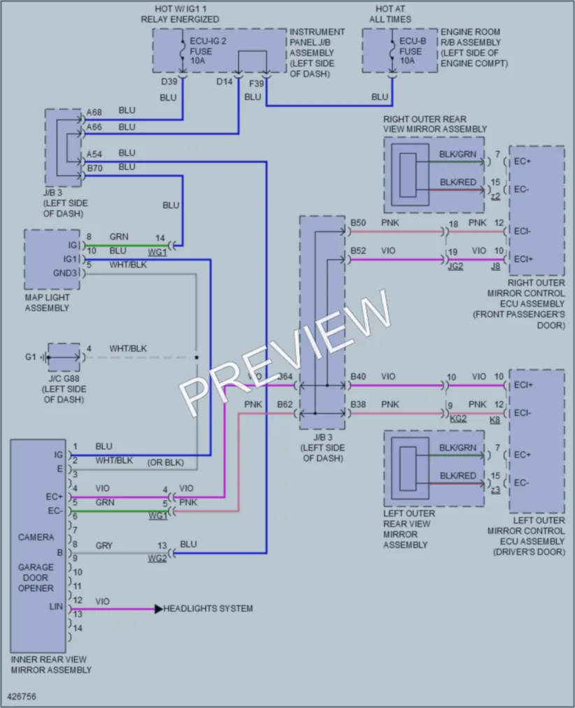 2015 Lexus GX460 Power Mirrors wiring diagram preview