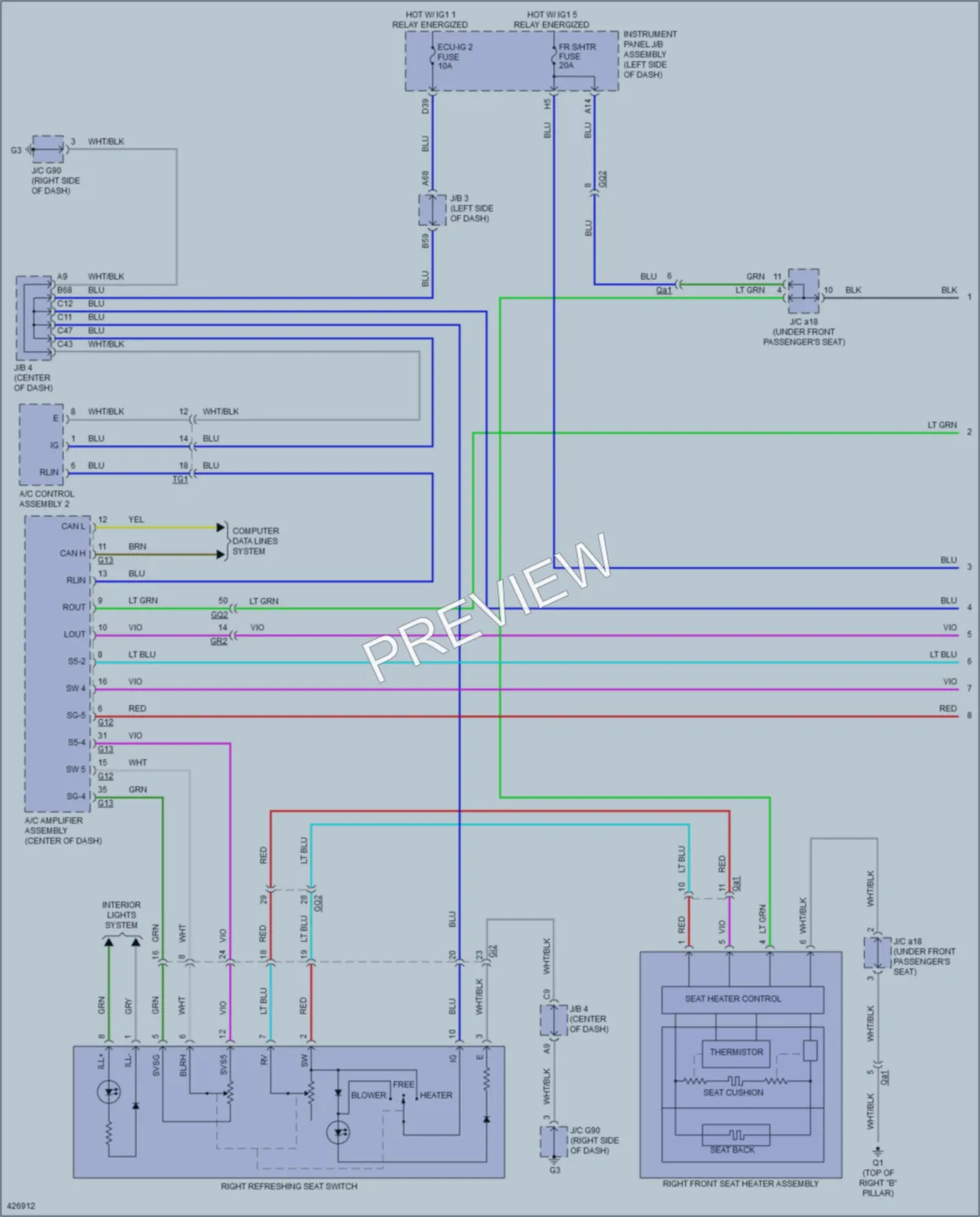 2015 Lexus GX460 Power Seats wiring diagram preview