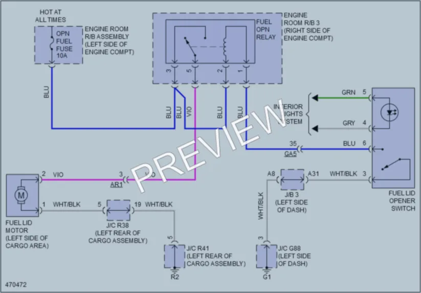 2015 Lexus GX460 Trunk Tailgate Fuel Door wiring diagram preview