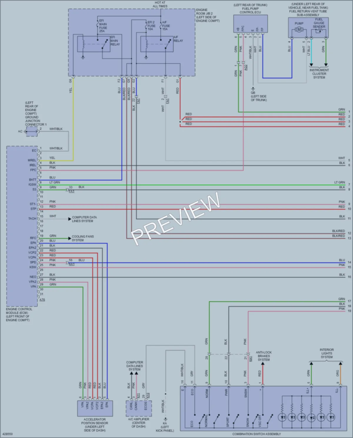 2015 Lexus IS250 Engine Performance wiring diagram preview