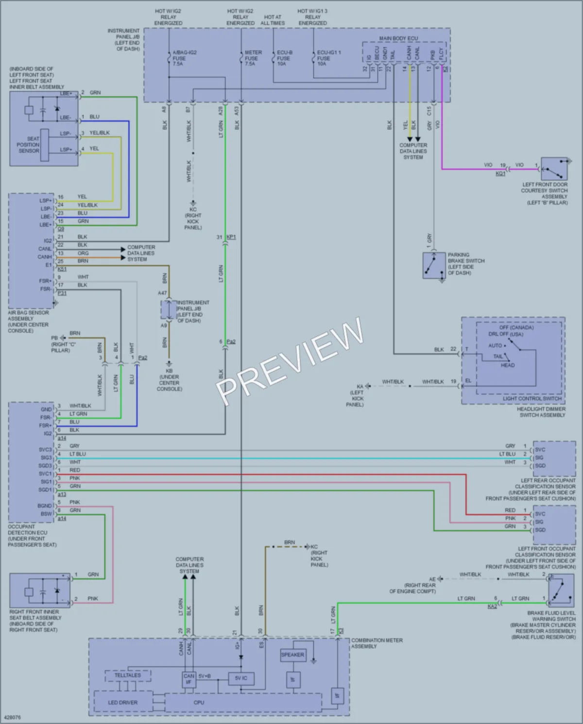 2015 Lexus IS250 Warning Systems wiring diagram preview