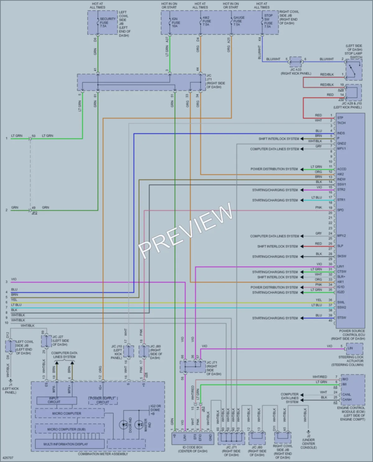 2015 Lexus IS250C Anti Theft wiring diagram preview