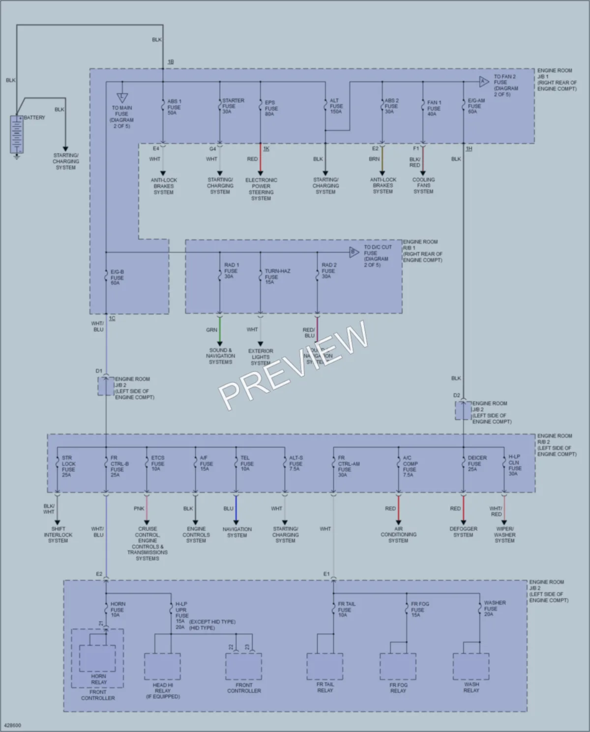 2015 Lexus IS250C Power Distribution wiring diagram preview