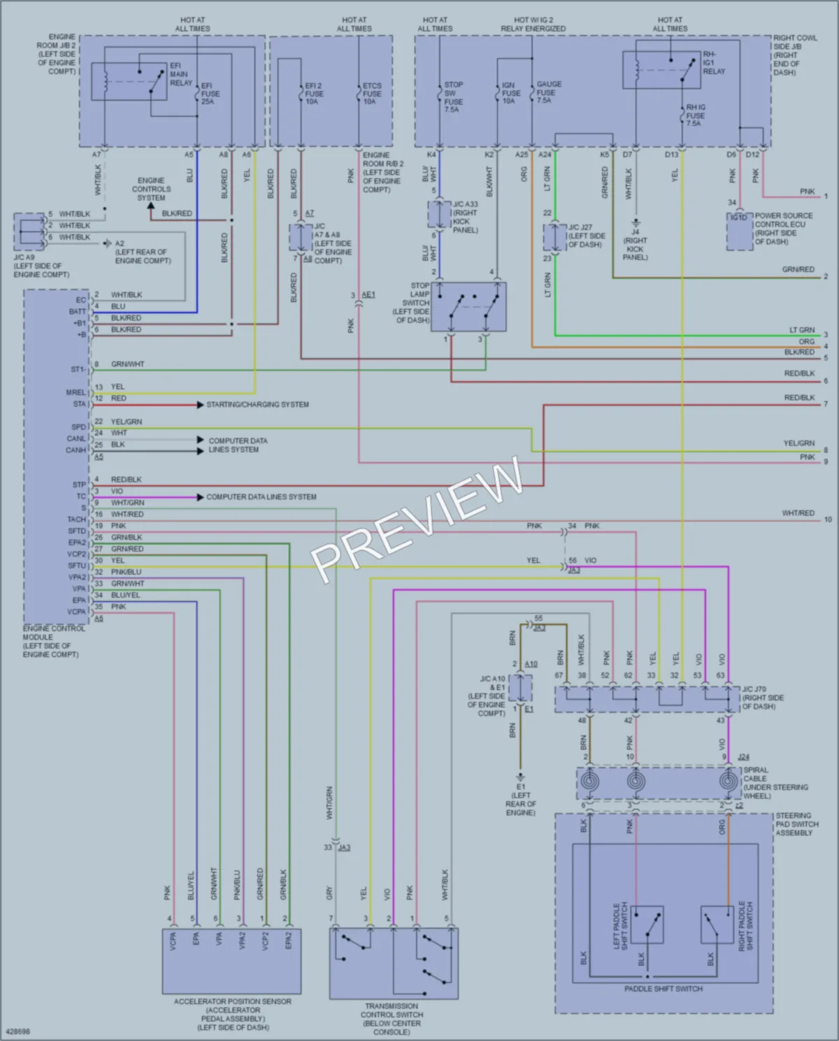 2015 Lexus IS250C Transmission wiring diagram preview