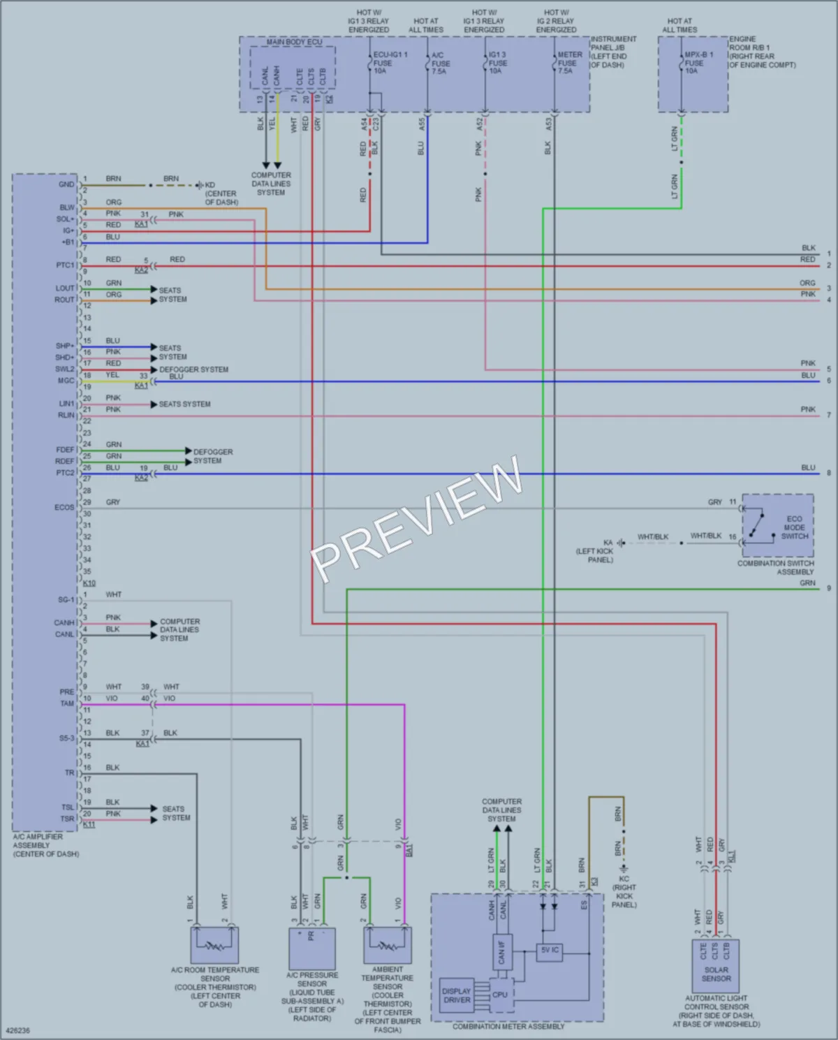 2015 Lexus IS350 Air Conditioning wiring diagram preview
