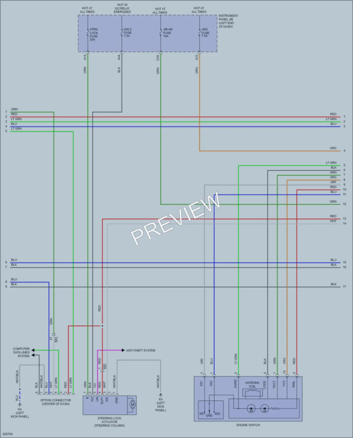 2015 Lexus IS350 Anti Theft wiring diagram preview