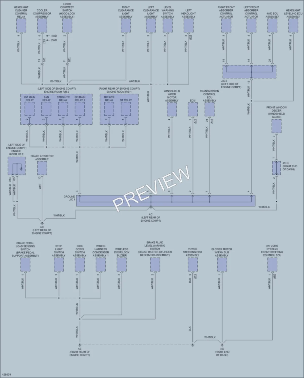 2015 Lexus IS350 Ground Distribution wiring diagram preview