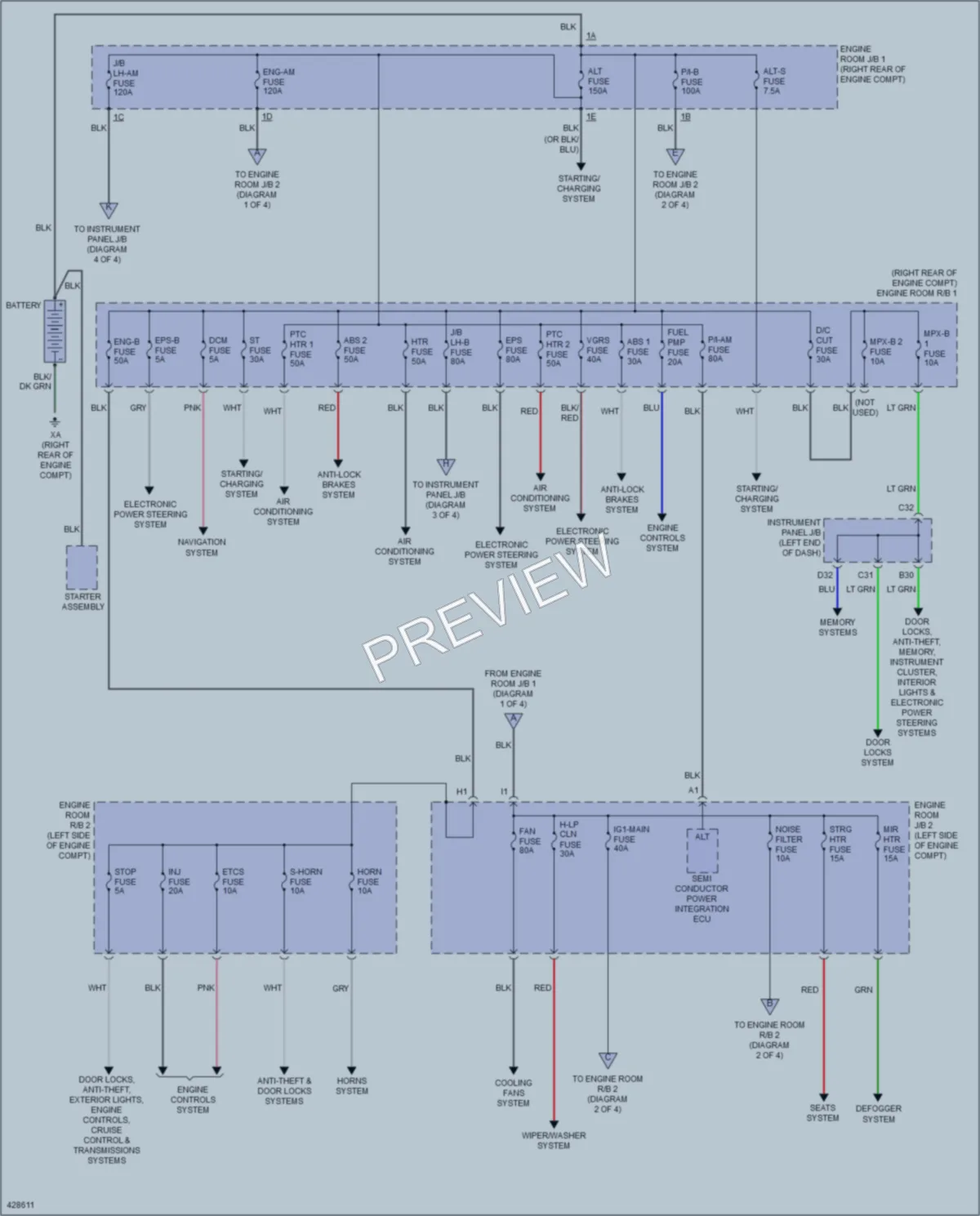 2015 Lexus IS350 Power Distribution wiring diagram preview
