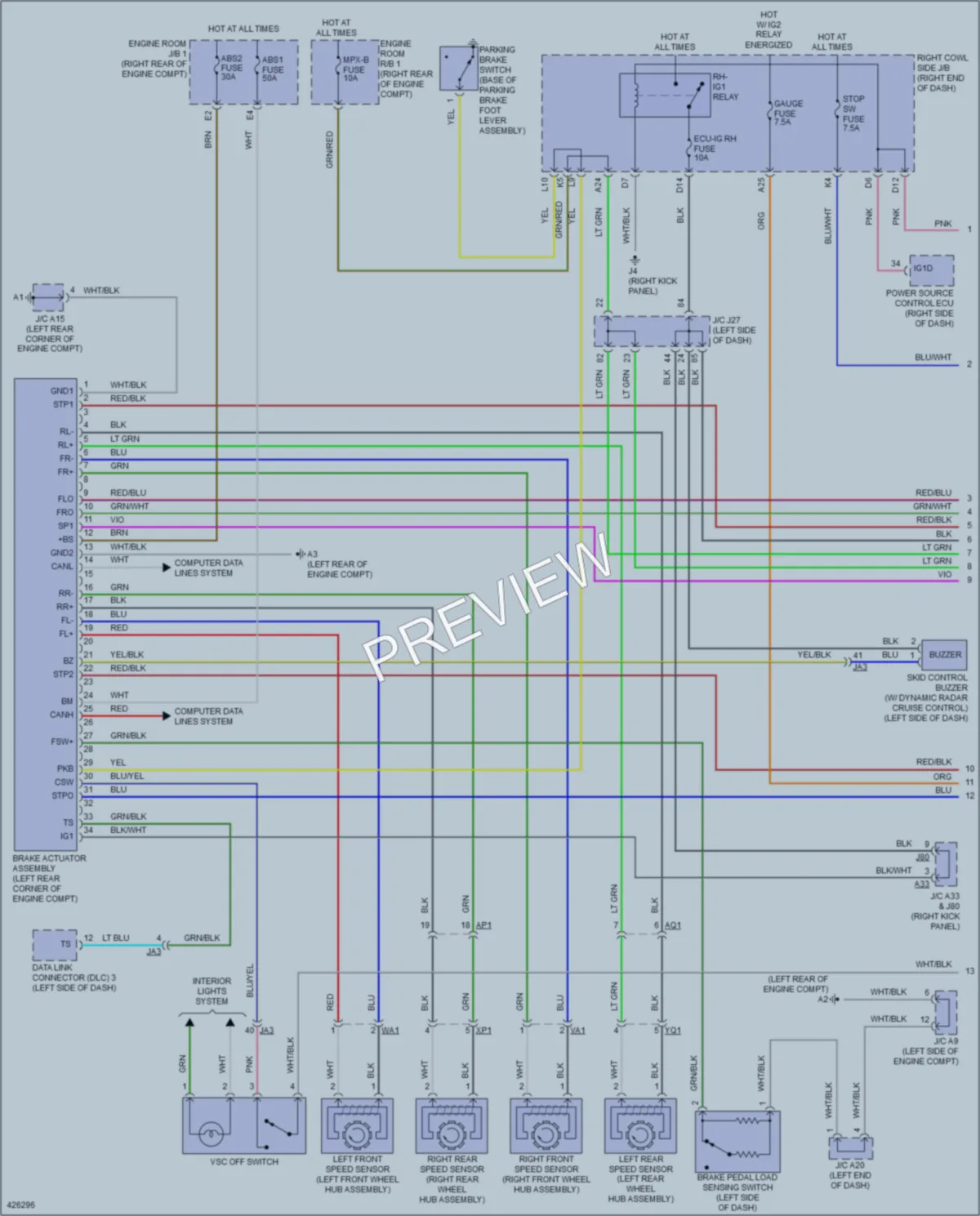 2015 Lexus IS350C Anti Lock Brakes wiring diagram preview