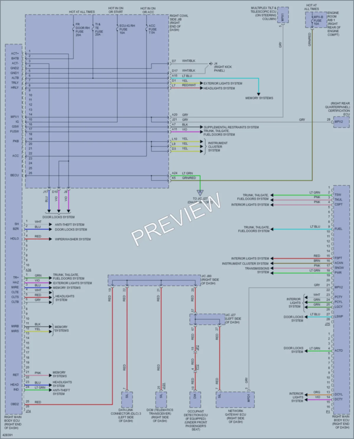 2015 Lexus IS350C Body Control Modules wiring diagram preview