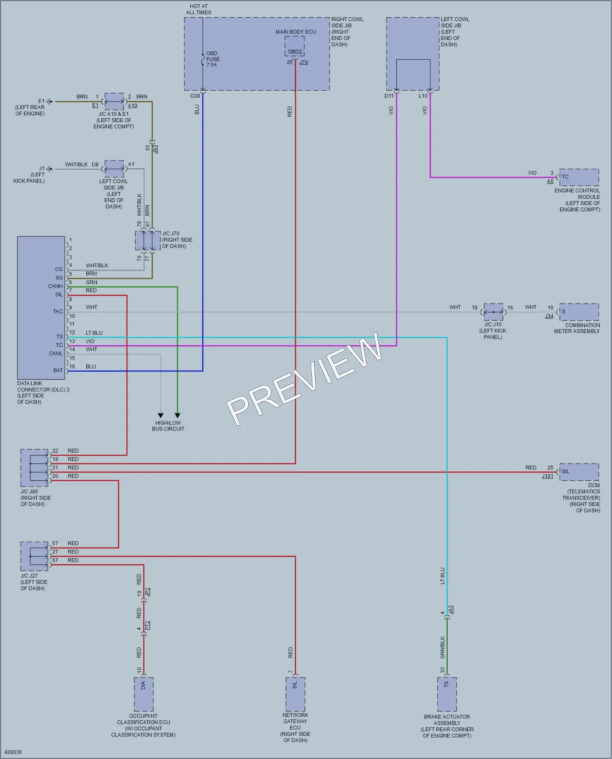 2015 Lexus IS350C Computer Data Lines wiring diagram preview