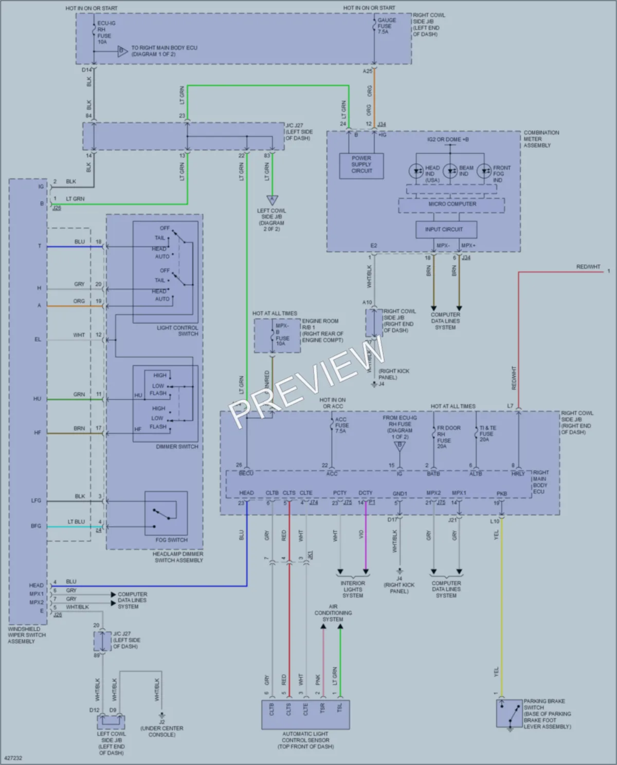 2015 Lexus IS350C Headlights wiring diagram preview